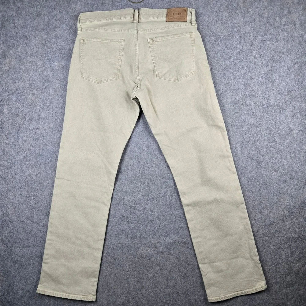 Polo Ralph Lauren Classic Fit Jeans Mens 34x32 Tan Khaki Denim Workwear 5 Pocket